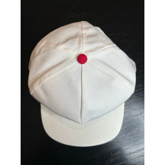 White Red Rope Flat Bill cap with leather back strap-Alamo Body & Paint TX - Picture 5 of 5